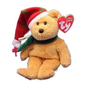 TY 2003 HOLIDAY TEDDY  the BEAR JINGLE BEANIE BABY
